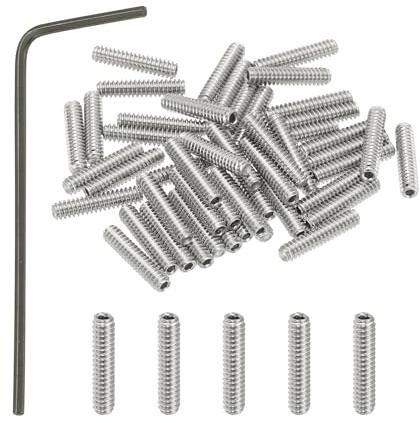 PATIKIL 50 Pcs #4-40x1/2 Tornillos De Fijación De Copa Con Llave Hexagonal | Con Hexágono Interno, Acero Inoxidable 304, Para Manijas De Puerta Accesorios De Baño