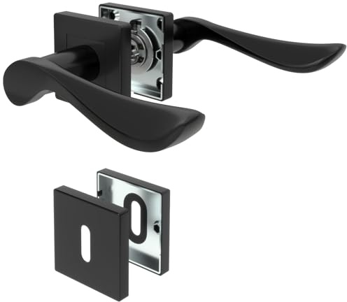 DIYGEEK Türgriffe Innentüren Schwarz Türklinke BB-Buntbart CUBE