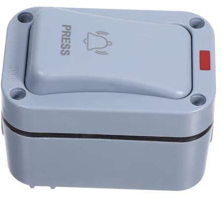 GETAJGHSD Interruptor de Puerta Resistente al Agua con Luz Indicadora, Pulsador Rectangular de Abs para Exterior, Fácil Instalación en Patios y Zonas Húmedas