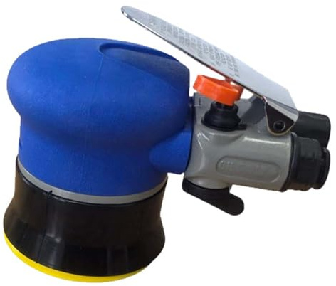 75mm Air Operated Palm Sander – Pneumatic Orbital Sander for Wood, Metal, and Auto Bodywork – Lightweight Compact Handheld Air Tool (11000 RPM)
