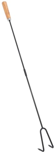 LOLIPPYY Attizzatoio per Stufa con Manico in Legno Bastone Portatile per Falò e Stufa a Legna Attrezzo Resistente per Braciere da Esterno e Barbecue Facile da Montare per Campeggio e