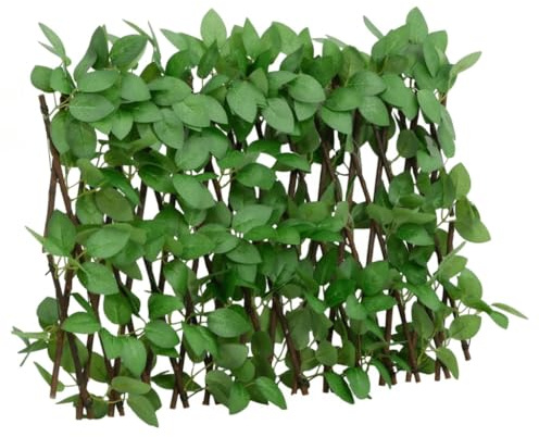 Mokuyary Lot de 5 treillis avec lierre artificiel extensible 180 x 30 cm - Clôture brise-vue pour jardin, paysage - Décoration extérieure - A