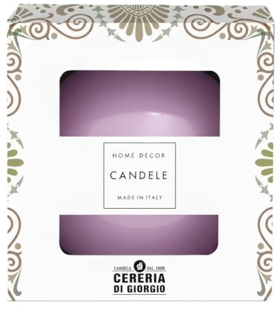 Cereria Di Giorgio - Candela Sfera decorativa laccata - Diametro 10 cm - Colore Viola polvere - Durata 49 Ore - Confezione Regalo - Home Decor Collection - Artigianale