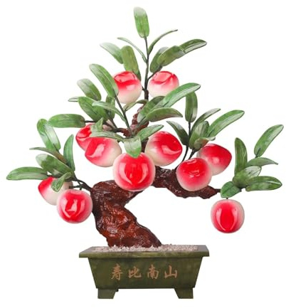 Kx9Lb8d simulated potted plant Jade Artificial Bonsai Tree Faux Plants for Home Table Office Desk Bedroom Artificial Plants