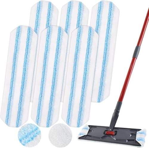 6 Piezas Recambio Fregona para Vileda H2Pro, Paño para Mopa Plana de Microfibra para Vileda & O-Cedar H2Pro, Lavable y Reutilizable para Suelos Cerámica Parquet Laminado