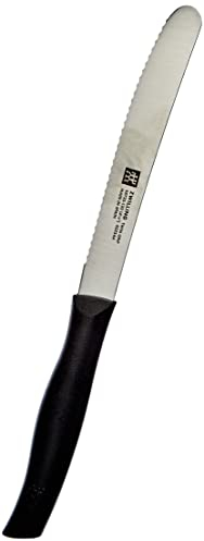 ZWILLING Twin Grip Universalmesser, Klingenlänge: 12 cm, Klingenblatt mit Wellenschliff, Rostfreier Spezialstahl/Kunststoff-Griff, Schwarz