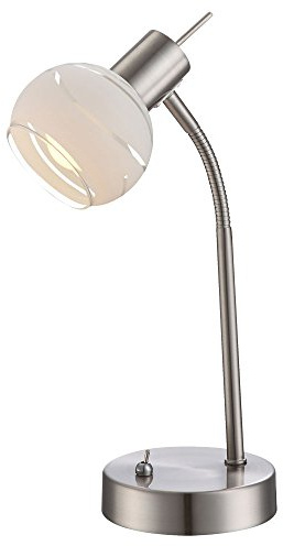 Globo LED Design Tisch Lampe Wohn Zimmer Beleuchtung Glas Kugel Strahler Lese Leuchte 54341-1T, silber