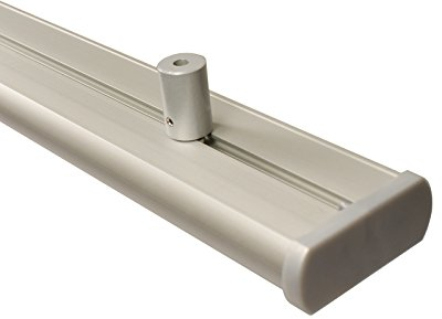 Aluminium Gardinenschiene 3 läufig in alu Silber mit Deckenträgern, 200 cm