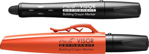 Pica VISOR Permanent-Marker Schwarz 990/46 I Wasserfest und nachfüllbar | Extrem robust I trocknet nie aus I mit Halteclip I hält sehr lange I für professionelle Anwender I Mine Ø10 mm I Länge 85 mm