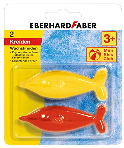 Eberhard Faber 523102 - Wachsmalkreiden in Delfinform, leuchtende Farben, ergonomisch geformt, in zwei Ausführungen erhältlich, für kreativen Malspaß