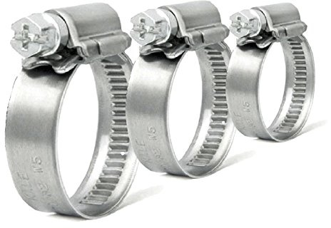 2 x High Grade Worm Drive Jubilee Hose Clamps, 12mm Band W1 Coated Hose Clips [ 80-100mm ]