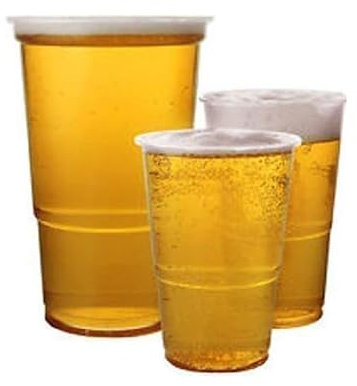 We Can Source It Ltd – 1000 x Clear Strong Plastic Full Pint Cups - 20oz Disposable Beer Glasses Tumblers – 570ml BPA-Free Plastic Cocktail Glasses with CE Marking – Recyclable Tumblers for Parties