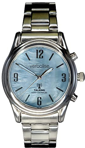 Verbalise Ladies Radio Controlled Talking Watch with Bracelet Strap, Silver VLRC-206B