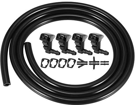 X AUTOHAUX 4 Stück Auto Scheibenwaschdüse 68260029AA Einzelloch Sprühdüse Scheibenwischer Ersatzteil Scheibenwaschanlage Schlauch, Wischwasserschlauch Reparaturset