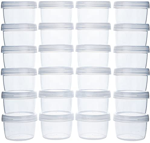 QILZO Vorratsbehälter 200ml Frischhaltedosen 24-Set Aufbewahrungsbox küche | BPA-frei | Geeignet für Mikrowellem, Spülmaschine, Gefrierschrank | Mit Deckel | Wiederverwendbarer Behälter | Transparent
