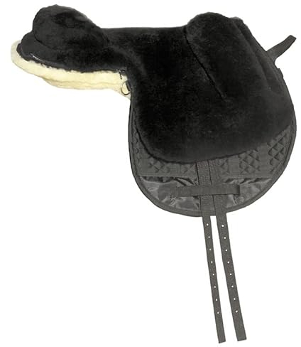 Euroriding Fellsattel Lammfell in Schwarz