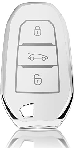 OFFCURVE Autoschlüssel Hülle Schlüsselhülle, Schlüsselcover Schlüsselgehäuse Schutzhülle 3 Tasten Passt für Peugeot 3008 5008 208 308 408 508 307 Citroen C1 C3 C4 C5 Grand Picasso DS3 DS5 Cactus C3XR