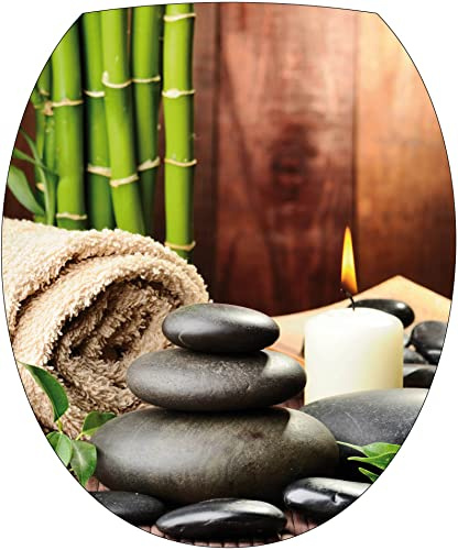 Stickers WC Galets Spa Zen - Stickers autocollant abattant WC 35x42 cm - 285