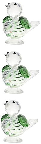 Abaodam 3stücke Kreative Glasvogel Figur Für Tischdekoration Künstliche Kleine Vogel Skulptur Für Und Schlafzimmer Handwerkskunst Grün Als Oder Raumdekoration