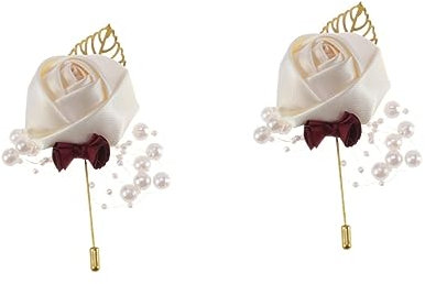 Gadpiparty 4stücke Kreative Perlen-brosche Mit Blumendesign Anstecknadel Für Hochzeiten Braut Und Bräutigam Für Und Festliche Anlässe Weiß