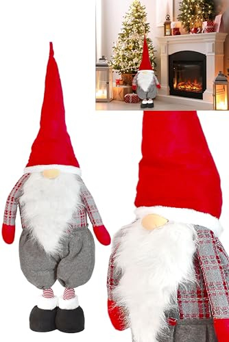 Stephans Möbelbörse XL 90cm Wichtel Weihnachtswichtel Weihnachten Figur Schwedischer Weihnachtsmann Santa Tomte Gnom Zwerg Deko