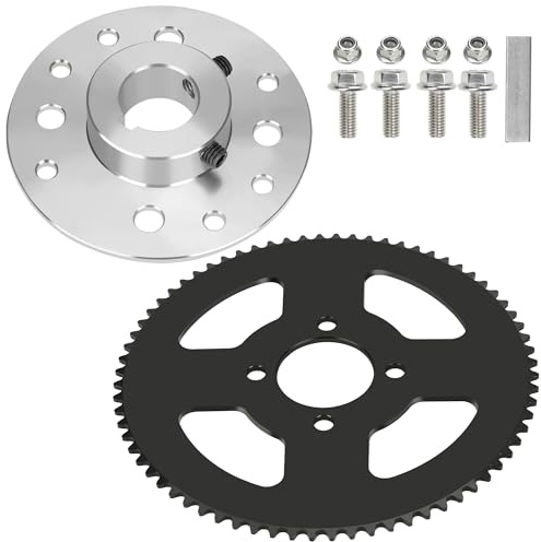 YOXUFA 72 Tooth Sprocket 35 Chain + Go Kart Sprocket Hub with 1 Bore 1/4 Keyway Replacement for Go Kart Cart Predator 212cc 79cc 420cc 6.5HP 3HP 13HP Engine Powersports Parts Heavy Duty Steel