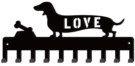 SUPERDANT Hunde Schlüsselaufhänger Aus Metall Dackel Dekorativ 10 Haken Schlüsselbrett Wandmontage Eingangsbereich Schlüsselgürtel Regenschirmhaken Personalisierter Schlüsselhalter Hundeleinen