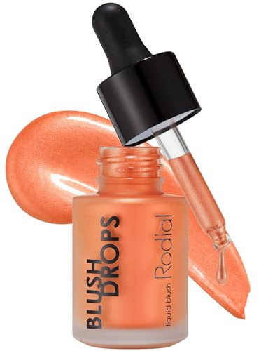 Rodial Blush Drops Apricot Sorbet – Lustrous Honey-Apricot for Golden Glow, Nourishing with Vitamin E, Multi-Use Liquid, 0.5 fl. oz.
