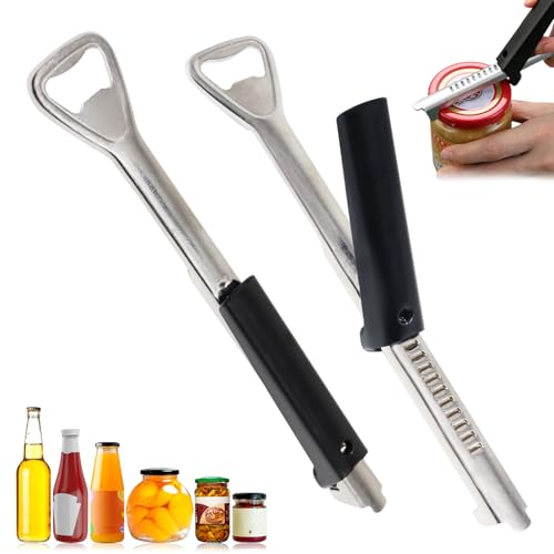Glasöffner, 2 Stück Flaschenöffner und Dosenöffner für Senioren und Personen mit Arthritis und Menschen mit, Non-Slip Flaschenöffner für Senioren, Glasöffner Schraubdeckelöffner für Senioren