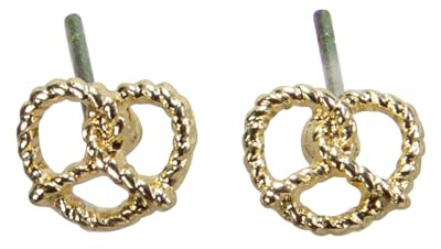 Alpenflüstern Trachten-Ohrstecker Breze mini - Damen-Trachtenschmuck, Trachten-Ohrringe, Brezel im Twist Look (in traditionellen Farben) DOR064