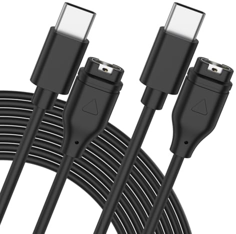 Tobfit Pack of 2 Charger for Garmin Instinct / Instinct 2 / Instinct 2 Solar Charger, USB C Garmin Watch Charging Cable for Garmin Instinct 2S/Instinct 2X/Solar/Tactical/Crossover/Tide