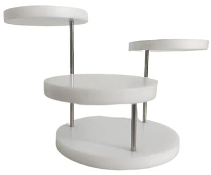 Présentoir à bijoux rond en acrylique 3 couches - Tendance - Haute qualité - Blanc