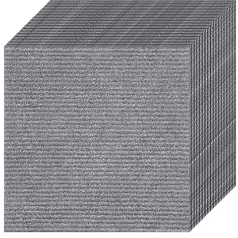 Woobroo 30-Piece Self-Adhesive Carpet Tiles - 30x30cm Peel & Stick, Non-Slip, Wear-Resistant Carpet Squares for Office, Living Room, Bedroom (Light Gray)