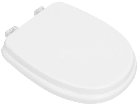 Siège de toilette allongé à fermeture douce avec coussin en mousse épaisse – Joint robuste pour véhicule récréatif – Couvercle rembourré confortable – Installation facile – Blanc – Idéal pour la