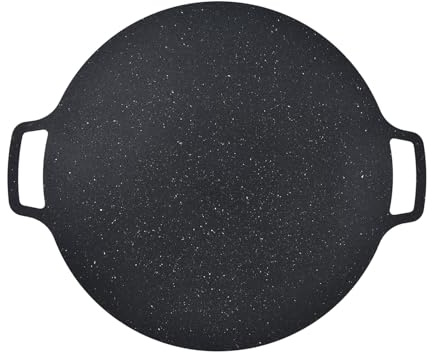 Leapiture Plaza de cocción de barbacoa coreana Pan de barbacoa coreana Barbacoa Barbacoa Bandeja de parrilla de parrilla de hierro fundido para parrilla para facilitar (41 cm)
