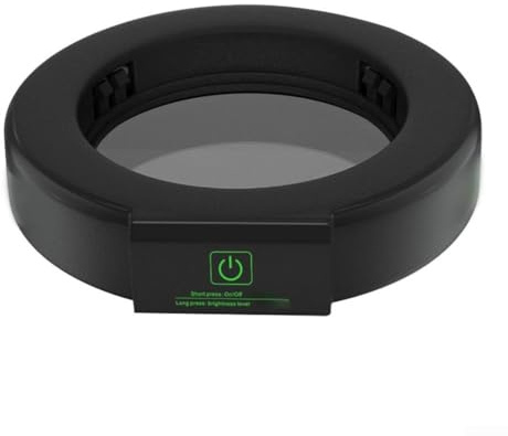 Hasaller Microscopio ausiliario LED anello sorgente luminosa 18 mm ultra-sottile lente in vetro anti-appannamento luminosità regolabile microscopio laboratorio accessorio per illuminazione per chiara