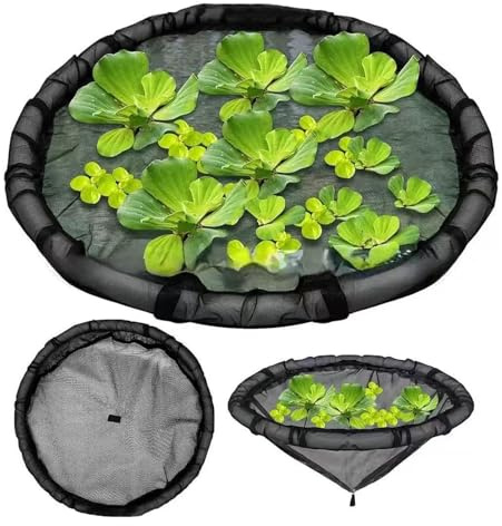 Zitreeqs Schwimmende Pflanzinsel Rund, 60cm Schwimmender Pflanzenschutz Mit Feinmaschiges Netz, Wiederverwendbare Pflanzring Für Gartenteich, Wasserspiele & Fischteich