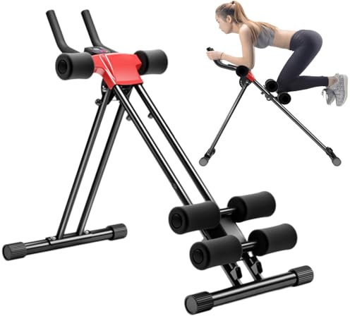 Ab Machine, Abs Workout Equipment, Adjustable Ab Trainer Machine for Abs Workout at Home Gym, Foldable, Knee Protection, Strength Training Exercise Equipment for Body Shaping