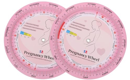 LOPUNER Rueda de embarazo de 2 piezas: Calculadora de fecha probable de parto para pacientes embarazadas - Diseñada para obstetras, ginecólogos, médicos, parteras, enfermeras y pacientes, 5,12