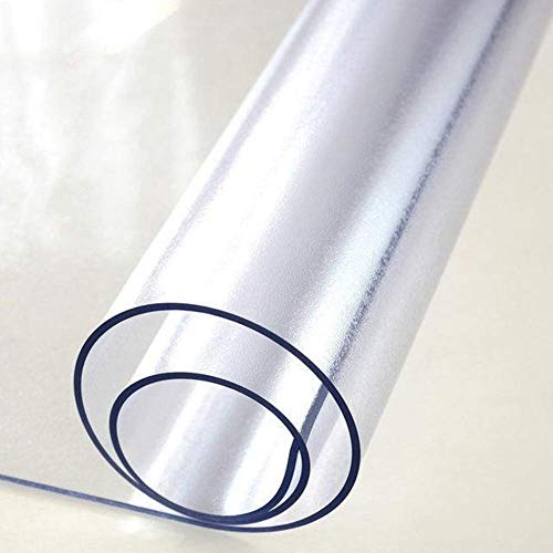 Transparente Schreibtischunterlage, hitzebeständiger Tischschutz, wasserdichte Schreibtischunterlage, Esstischabdeckung, PVC, mattiert, transparente Tischdecke, 1 mm - 120 x 60 cm