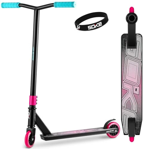 SOKE GO! Monopattino Acrobatico Abec-9 Carbon – Monopattino Acrobatico per Adulti per Skatepark – Monopattino Acrobatico per Eseguire Acrobazie e Fruste – per Adolescenti 11-15