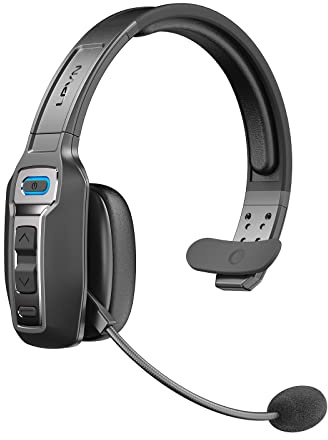 LEVN Bluetooth Headset with Microphone, Trucker Bluetooth Headset with AI Noise Cancelling & Mute Button, Wireless On-Ear Headphones 65 Hrs Working Time, for Trucker Home Office Remote Work Zoom