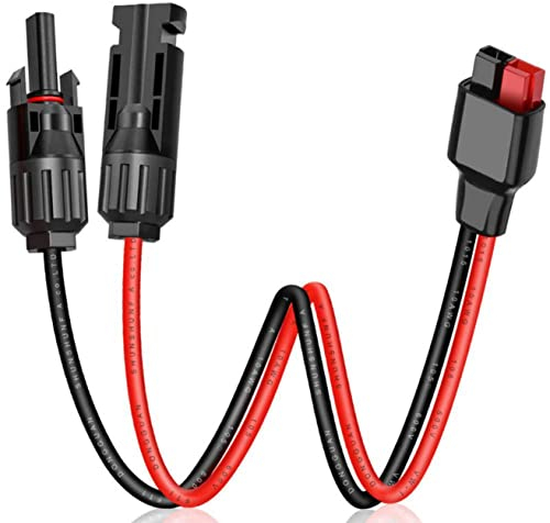 Dongge 60cm Solarladeanschluss 12 AWG auf Anderson-Adapter Solarpanel-Stecker auf Anderson-Stecker Geeignet für Sonnenkollektoren, Solarmodule, Solargeneratoren, tragbare Kraftwerke
