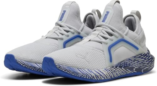 Puma SOFTRIDE Enzo 5 BIOTIC Wrap - Scarpe per Jogging su Strada Unisex, Cool Light Gray-Vivid Blue-Puma Navy,