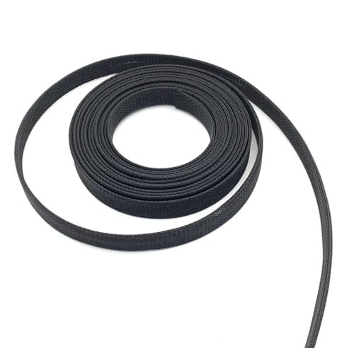 Ayztantine Guaina per Cavi Elettrici Guaina for Cavo da 5/10 Metri, Copertura espandibile, Isolamento, Guaina in Nylon Intrecciato, avvolgimento del Filo Nero(40MM_5M)