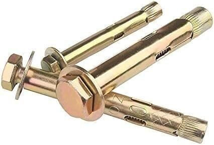 Expansionsschraubenbolzen, Anker, 2 Stück, Mauerwerksschrauben for Ziegelwände, selbstschneidende Schrauben, Hochleistungsschraube M6, Kohlenstoffstahl, Betonwände, Expansionsschildanker mit Sechskant