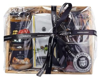 Cesta pequeña gourmet nº2 La Chinata – Caja regalo selección productos gourmet – Cesta degustación gourmet exclusiva