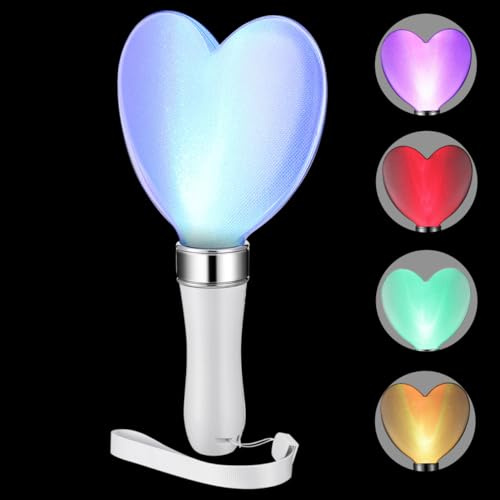 jojofuny Bâton lumineux portable avec 15 LED pour événements Lumineux en forme de cœur Fonctionne avec piles Pour fêtes et festivals