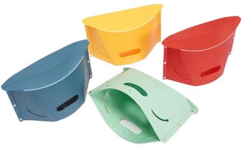 Qurygin 4 sgabelli pieghevoli da campeggio, 31 x 21 x 30 cm, sgabello tascabile in polipropilene, apertura rapida, sgabelli pieghevoli portatili da campeggio, sedia da pesca leggera per attività di