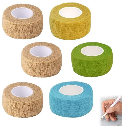 6 Rolls Finger Tape,Elasticity Athletic Tape,Comfortable and Breathable Self Adhesive Bandage Wrap,for Various Sports and Activities (2.5cm×4.5m)